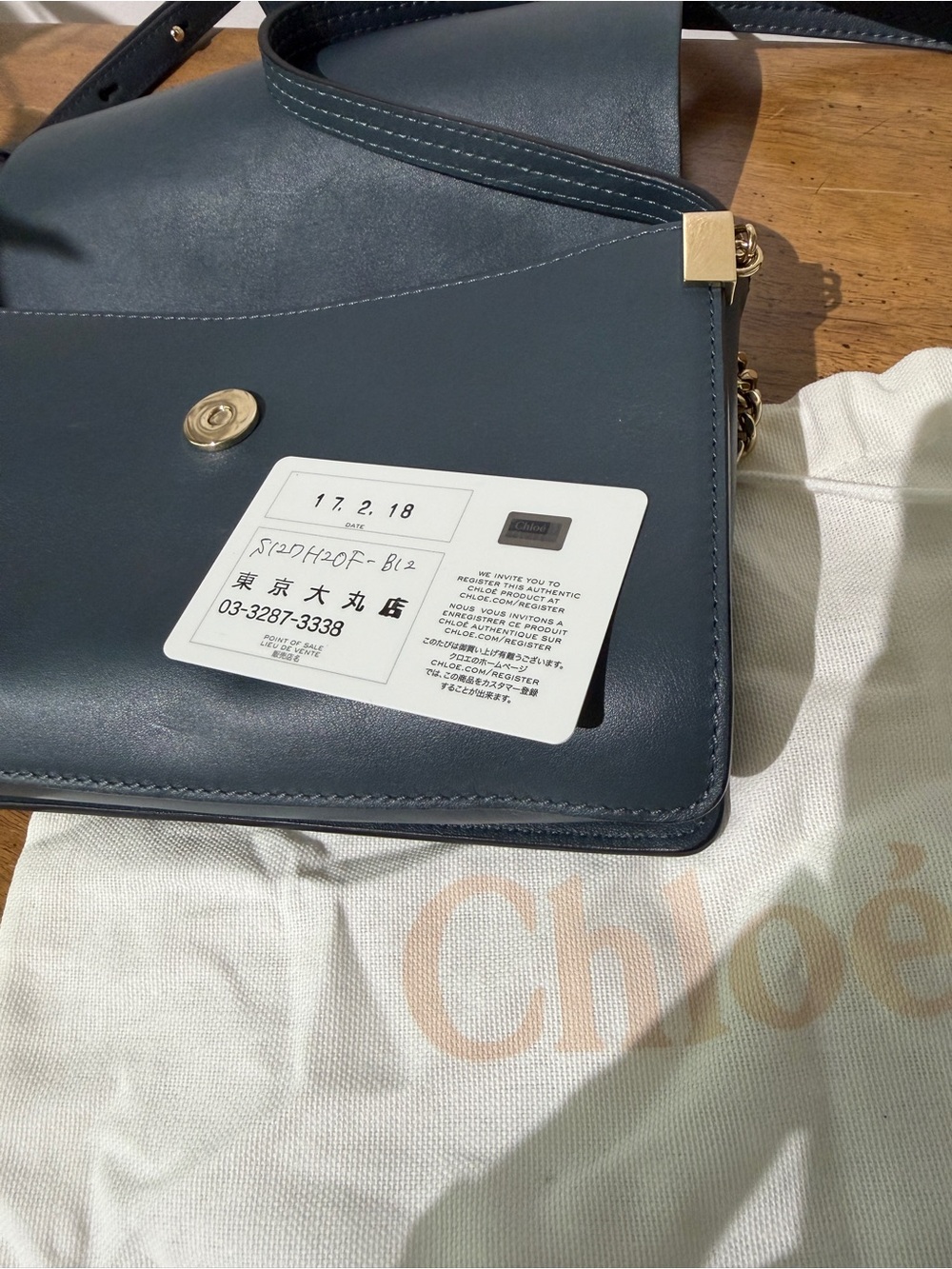 Authentic Chloé Faye Small Shoulder Bag Navy Suede Leather 3S1127-H20 w Dust Bag - Picture 10 of 12